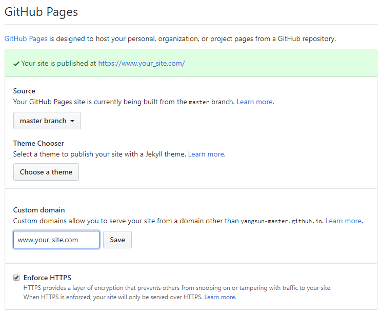Github Pages custom domain